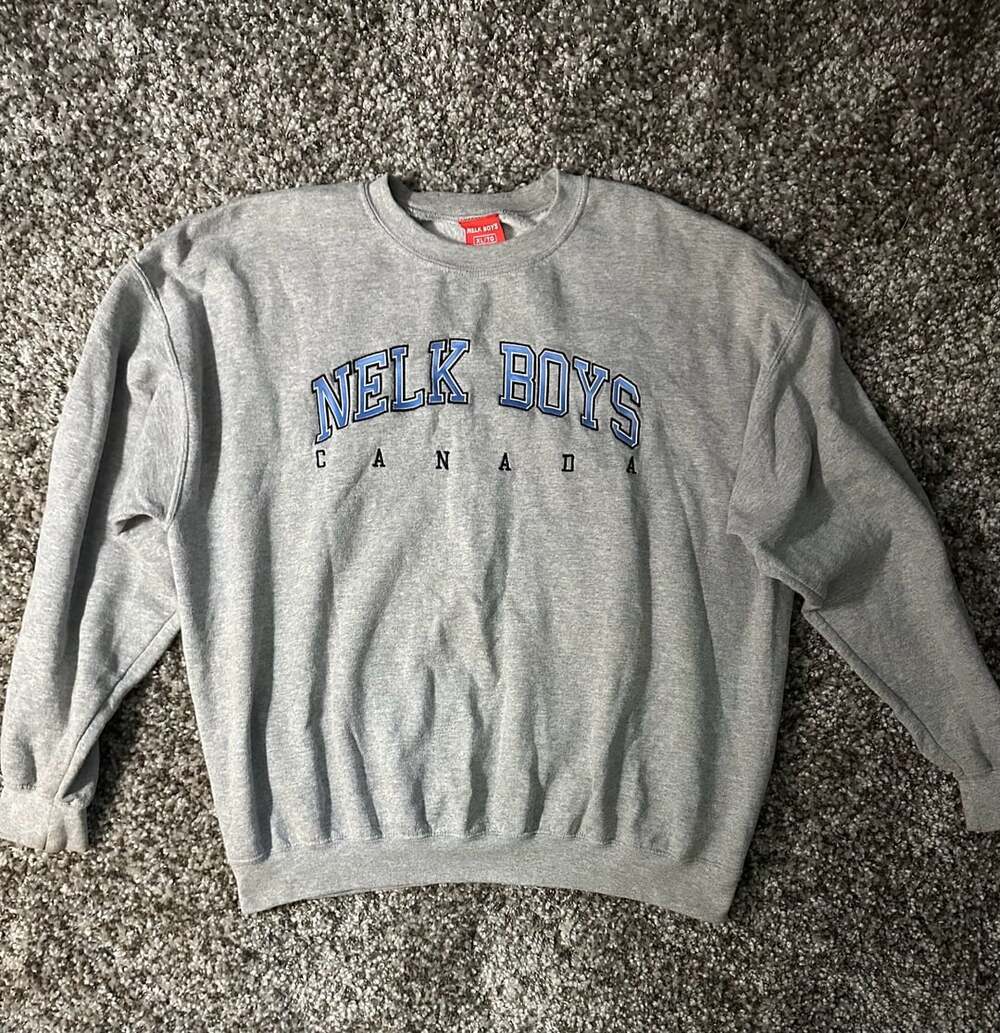 Nelk Boys Canada Crewneck Sweatshirt Size XL Gray Blue